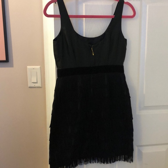 Kate Spade Black Fringe Silk Party Dress - Picture 6 of 8
